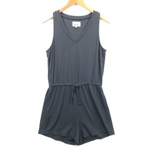 Madewell Romper Women S Black Drawstring Breeze Lounge Shorts Cotton‎ V Neck